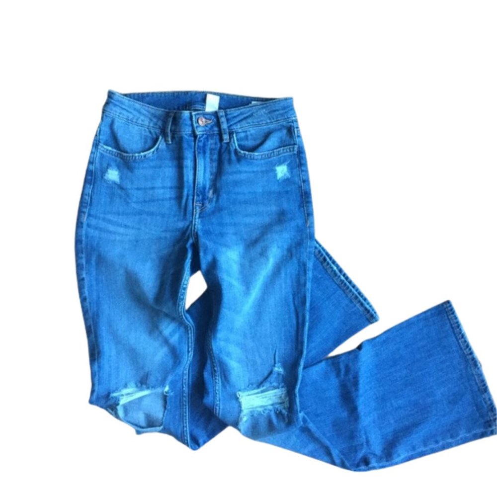 H&M Destructed Flare Jeans